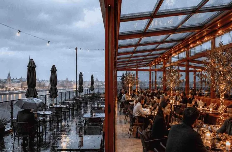 Mobile roof system for a HORECA restaurant terrace