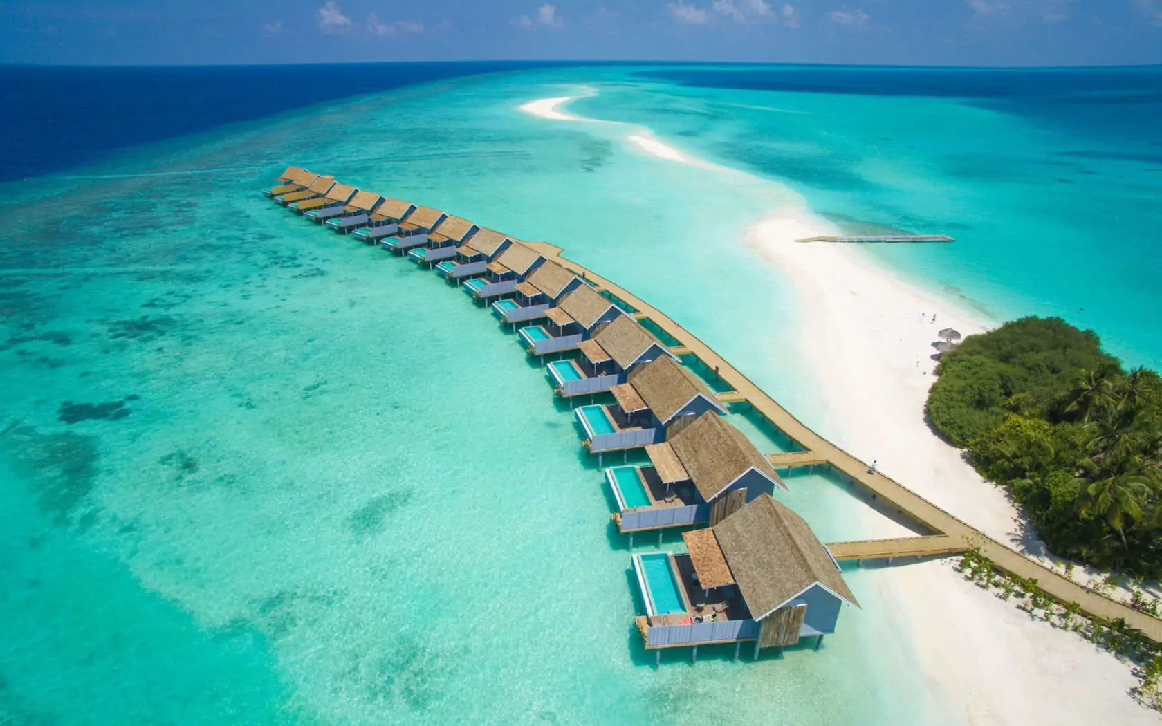 Airclos S35 Portes-fenêtres accordéons. Villas individuelles, Kuramathi Island Resort, Maldives